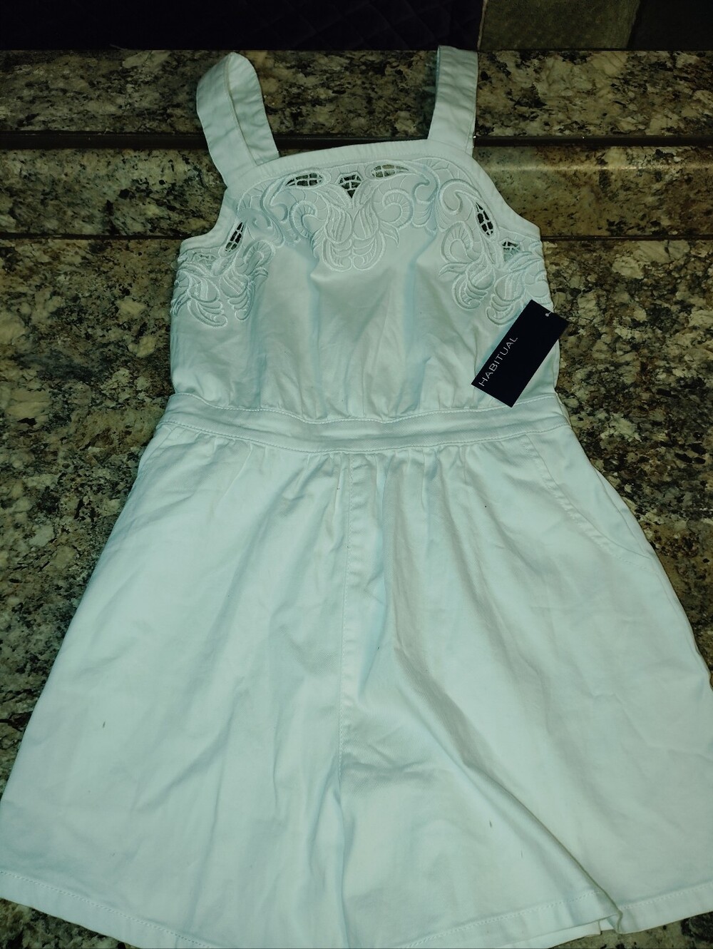 🌟 HABITUAL Girl NWT White Eyelet Cutout Romper - Size 14 🤍 Nwt